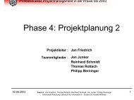 Projektstrukturplan (NASE) - Lehrstuhl für Informatik III - Universität ...