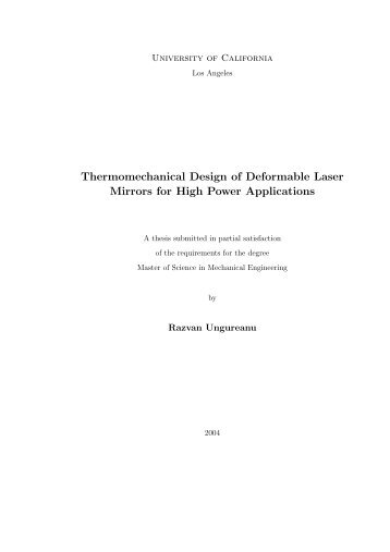 Thermomechanical Design of Deformable Laser Mirrors for High ...