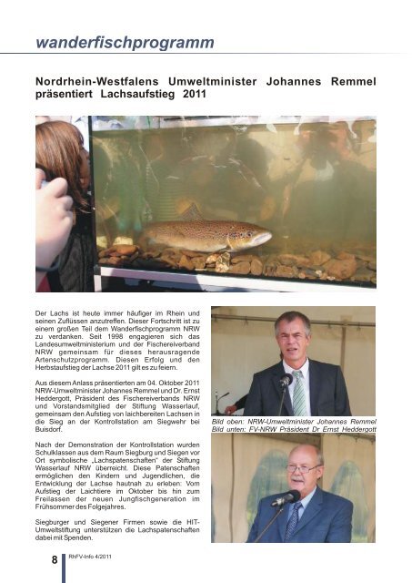 Stiftung Wasserlauf aktuell - Rheinischer Fischereiverband von ...