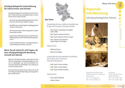 Regionale Schulberatung Schulpsychologischer ... - Rhein-Erft-Kreis