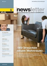 Ausgabe 1 - März 2010 - Wirtschaftsförderung Kanton Schaffhausen