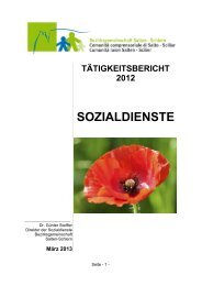 Bericht der Sozialdienste 2012 - Bezirksgemeinschaft Salten-Schlern