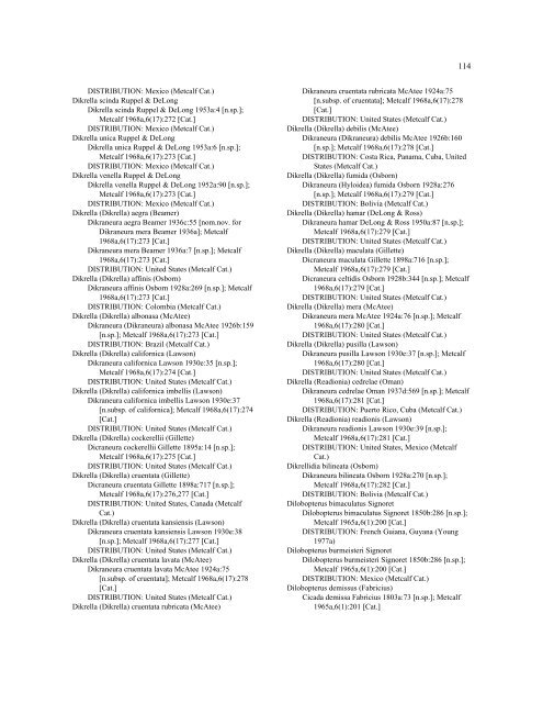 Checklist of Leafhopper Species 1758-1955 - Systematic ...