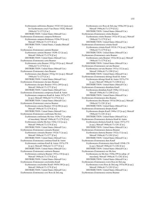 Checklist of Leafhopper Species 1758-1955 - Systematic ...