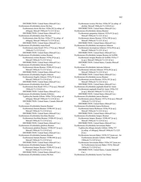 Checklist of Leafhopper Species 1758-1955 - Systematic ...