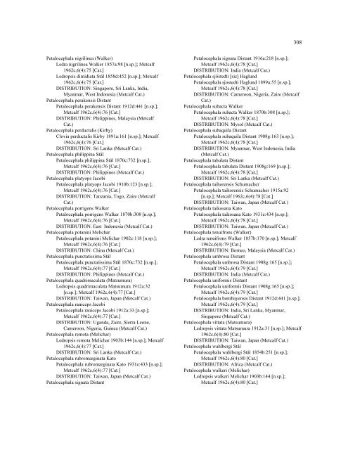 Checklist of Leafhopper Species 1758-1955 - Systematic ...