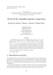 Proof of the Tojaaldi sequence conjectures - Annales Mathematicae ...