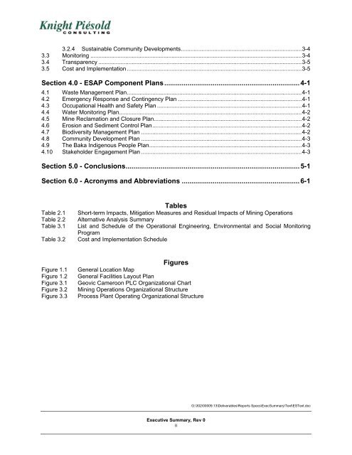 Nkamouna Project Environmental & Social Assessment Executive ...