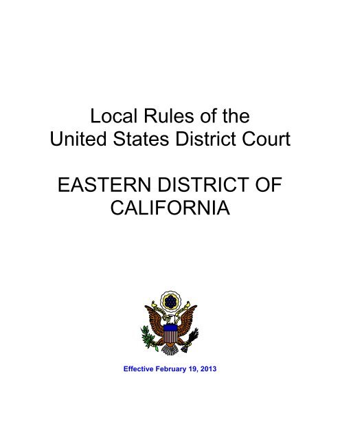 Local Rules of the United States District Court EASTERN DISTRICT ...