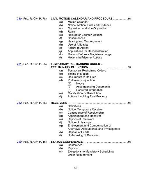 Local Rules of the United States District Court EASTERN DISTRICT ...