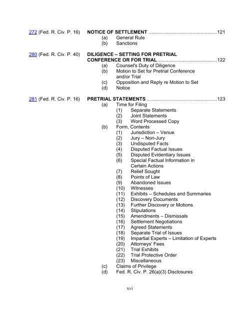 Local Rules of the United States District Court EASTERN DISTRICT ...