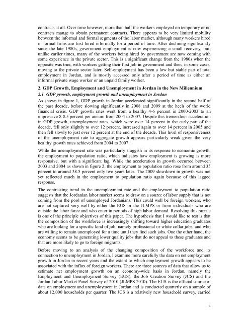 The Structure and Evolution of Employment in Jordan - University of ...