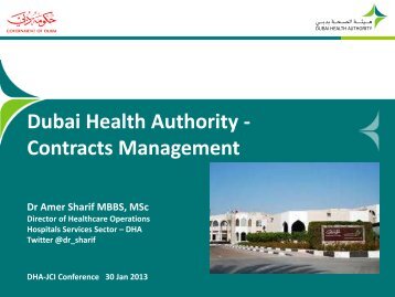 Dubai Health Authority - Contracts Management