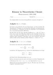 Klausur in Theoretischer Chemie - Institut fÃ¼r Theoretische Chemie