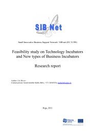 Feasibility study on Technology Incubators and ... - Tartu Teaduspark