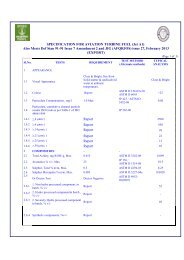 SPECIFICATION FOR AVIATION TURBINE FUEL (Jet A1)