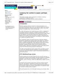 Leniency for cartels in Japan: perhaps not? - Latham & Watkins