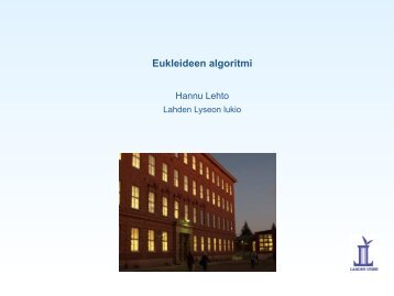 Eukleideen algoritmi - Lahti
