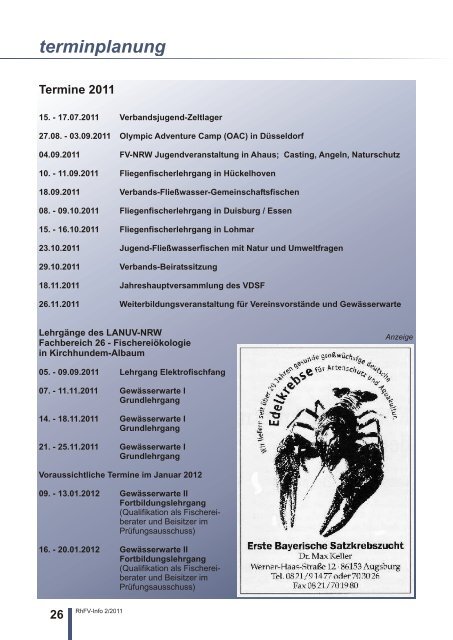 mitgliederversammlung 2011 - Rheinischer Fischereiverband von ...