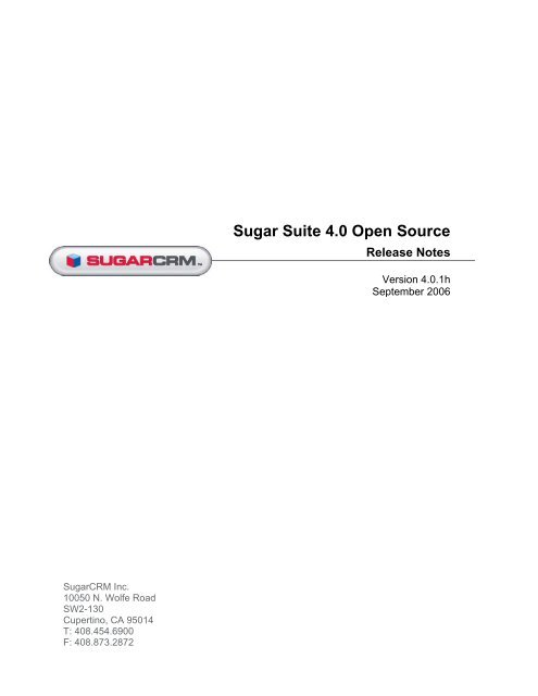 Sugar Suite 4.0 Open Source - SugarForge