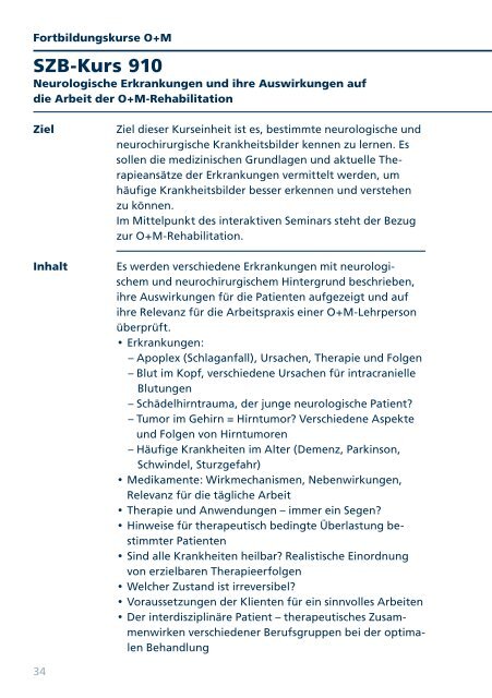 Kursprogramm 2011 (pdf) - Schweizerischer Zentralverein für das ...