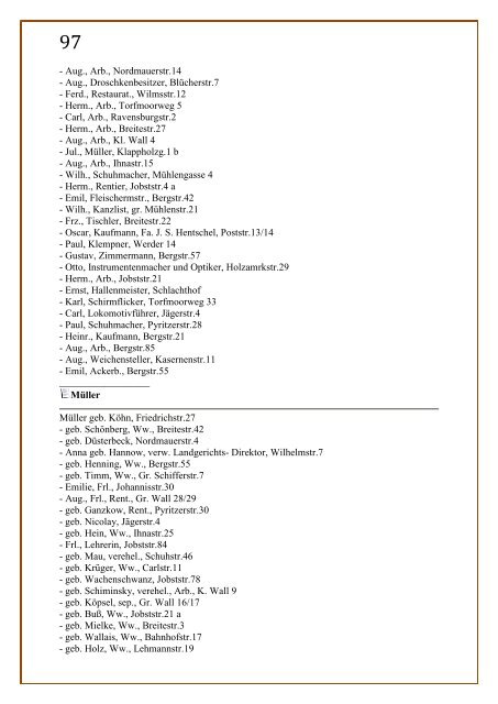 Adressbuch Stargard in Pommern von 1897 - Heimatkreis Stargard