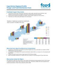 Cape Breton Regional Profile Hunger and Food ... - Feed Nova Scotia