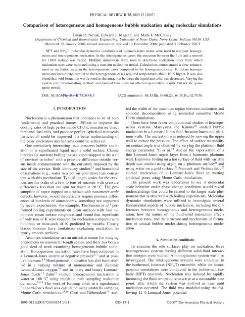 Comparison of heterogeneous and homogeneous bubble nucleation ...