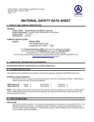 MATERIAL SAFETY DATA SHEET - Aerzen USA