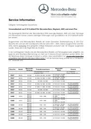 Service Information - Mercedes-Benz Niederlassung Rhein-Ruhr
