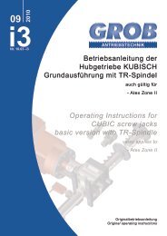 Betriebsanleitung der Hubgetriebe KUBISCH GrundausfÃ¼hrung mit ...