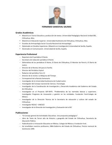FERNANDO SANDOVAL SALINAS Grados AcadÃ©micos ...