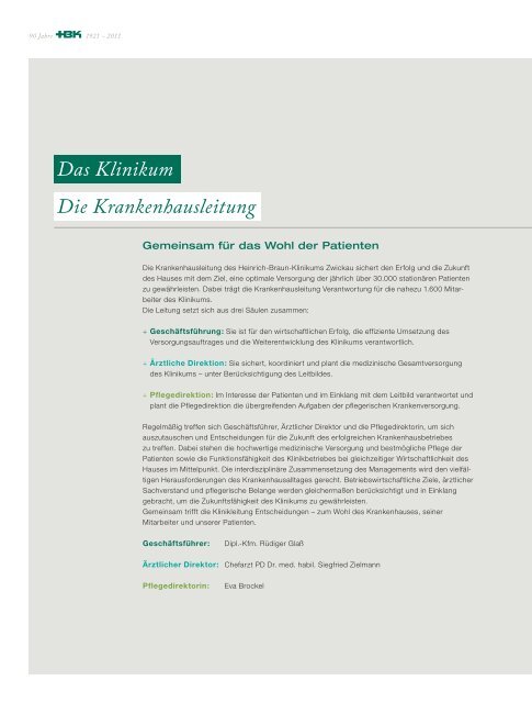 Hygiene, Umweltschutz - Heinrich-Braun-Klinikum Zwickau