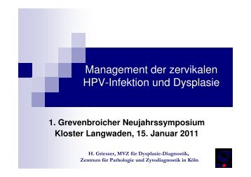 Management der zervikalen HPV-Infektion und Dysplasie