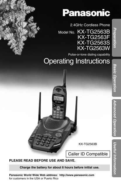 Operating Instructions - Operating Manuals for Panasonic Products ...