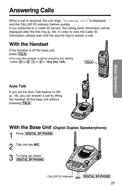 Operating Instructions - Operating Manuals for Panasonic Products ...