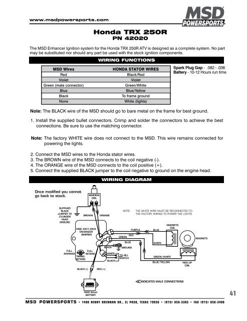 MSD Tech Line - MSD Powersports