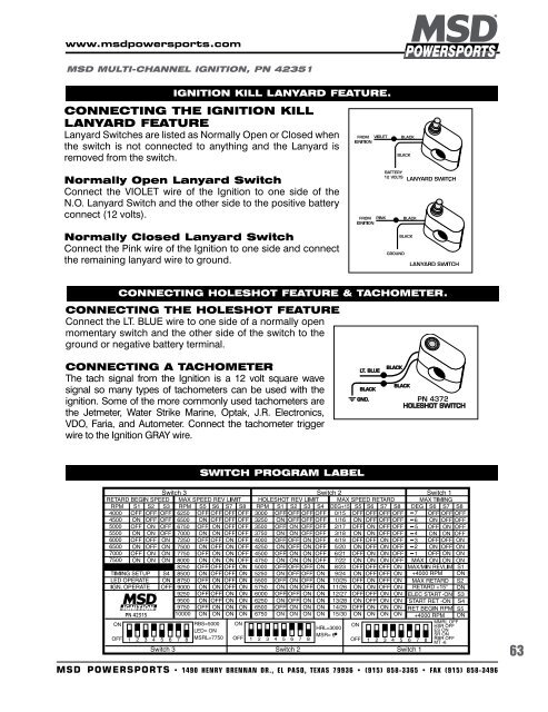 MSD Tech Line - MSD Powersports