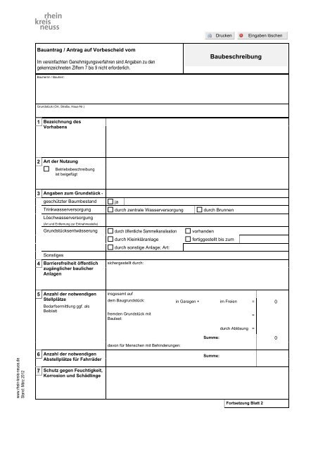 Baubeschreibung Nicht barrierefrei, fremde(s) ausfüllbares Formular