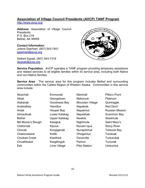 Native Family Assistance Program Guide - DPAweb - Alaska ...