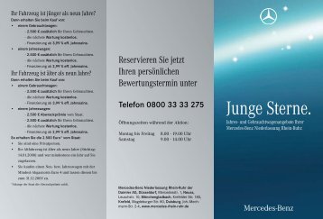 Junge Sterne. - Mercedes-Benz Niederlassung Rhein-Ruhr