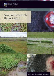 Annual Research Report 2011 - The UWA Institute of Agriculture ...