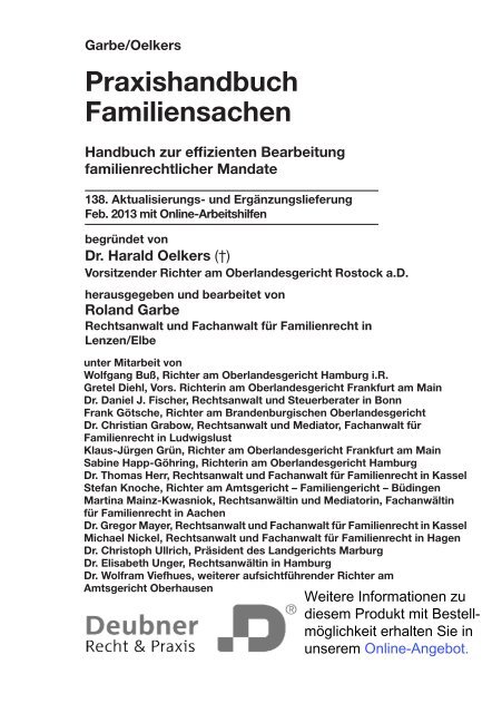 Praxishandbuch Familiensachen - Deubner Recht & Praxis