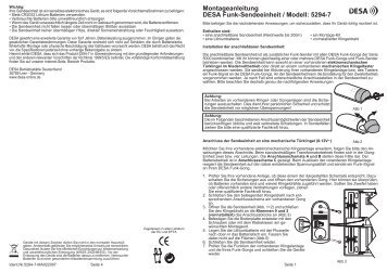 Montageanleitung DESA Funk-Sendeeinheit / Modell ... - Chamberlain