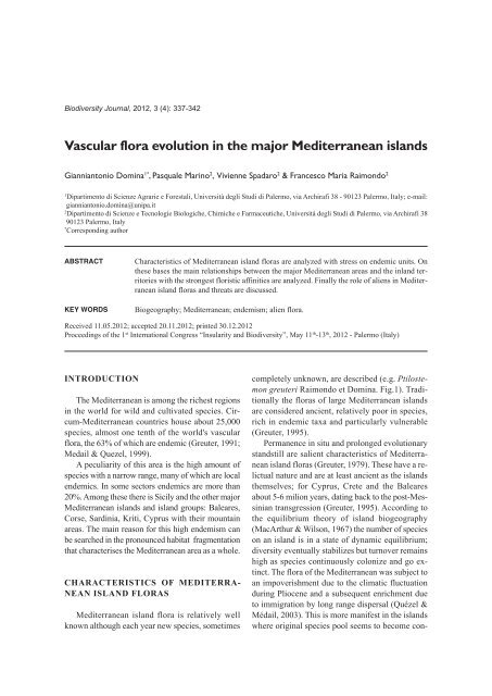 Vascular flora evolution in the major Mediterranean islands