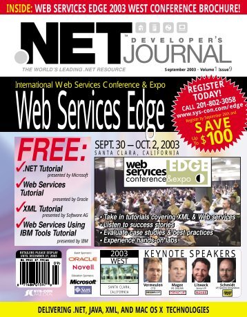 web services edge 2003 west conference brochure! - sys-con.com's ...