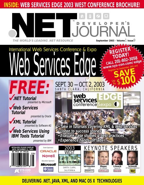 web services edge 2003 west conference brochure! - sys-con.com's ...