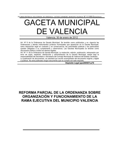 reforma parcial de la ordenanza sobre organización y ...