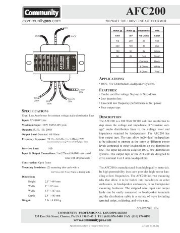 AFC200 - Community Professional Loudspeakers