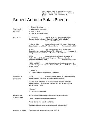 Robert Antonio Salas Puente - Ecotropicos - ULA